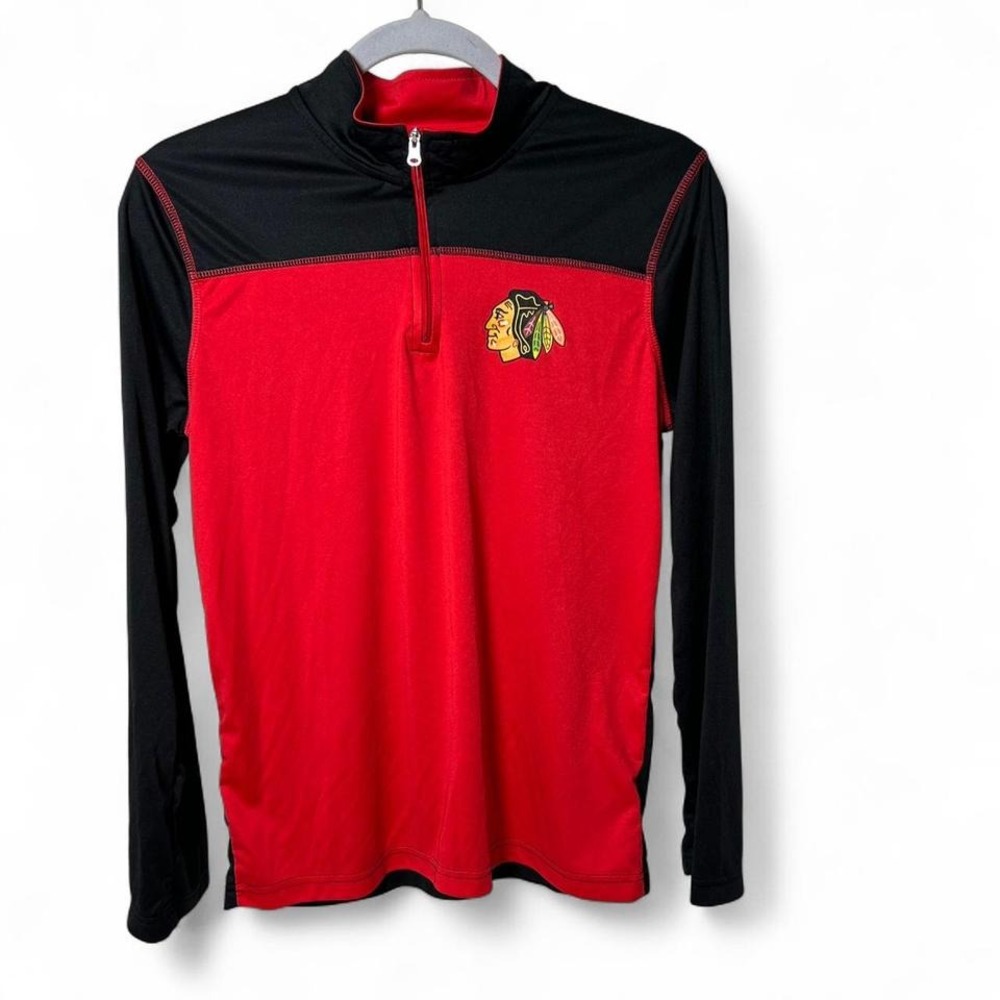 Chicago Blackhawks NHL 1/4 Zip‎ Youth Boy's Pullover Jacket XL 16/18